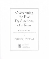 The Five Dysfunctions of a Team cover